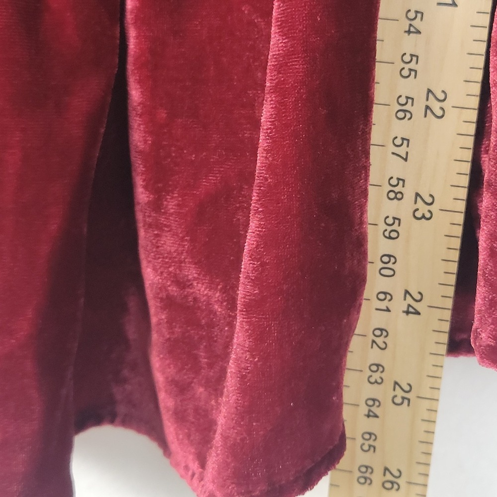 Torrid Velvet Tiered Babydoll Top Sz 1 (14-16) Burgundy Boho Romantic Whimsigoth - Picture 7 of 9